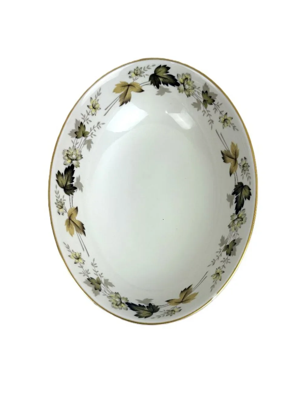 Royal Doulton Larchmont Oval Vegetable Serving Bowl Gold Trim Vintage